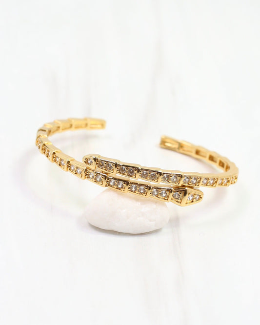 Sonia CZ Snake Cuff Bracelet Gold
