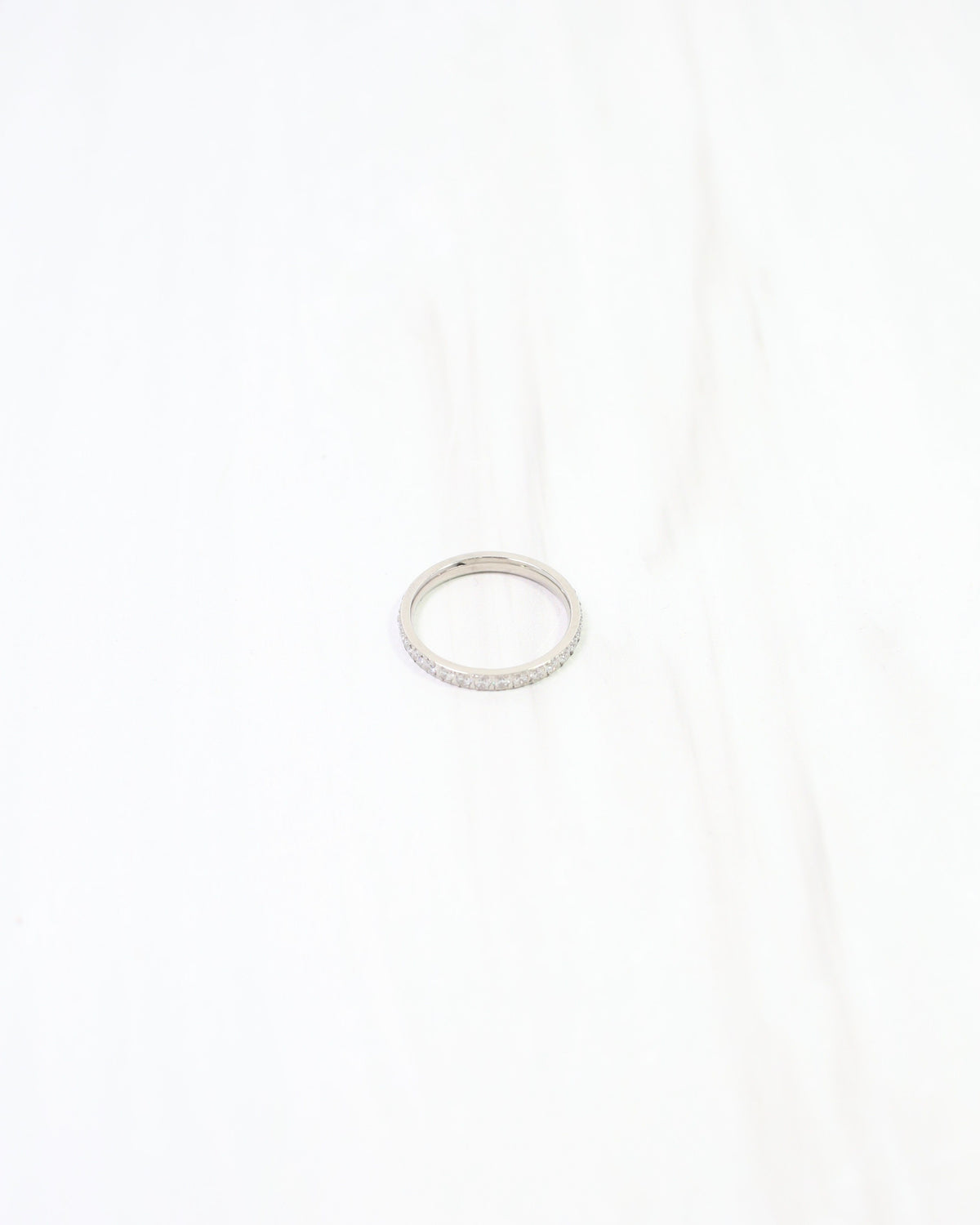 Roxanna CZ Lined Ring WP Silver