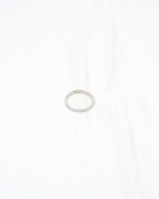 Roxanna CZ Lined Ring WP Silver