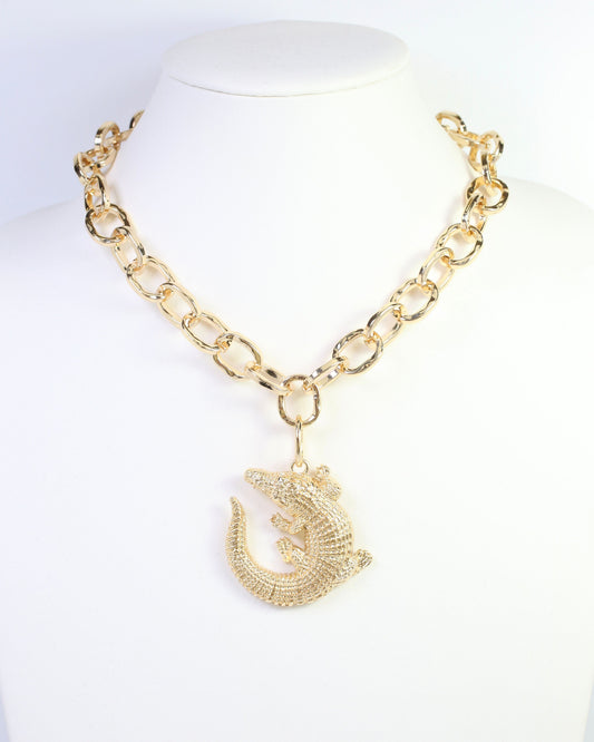 Chelsey Charm Alligator Gold