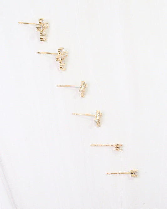 Hobbs CZ Cross Stud Earring Set WR Gold