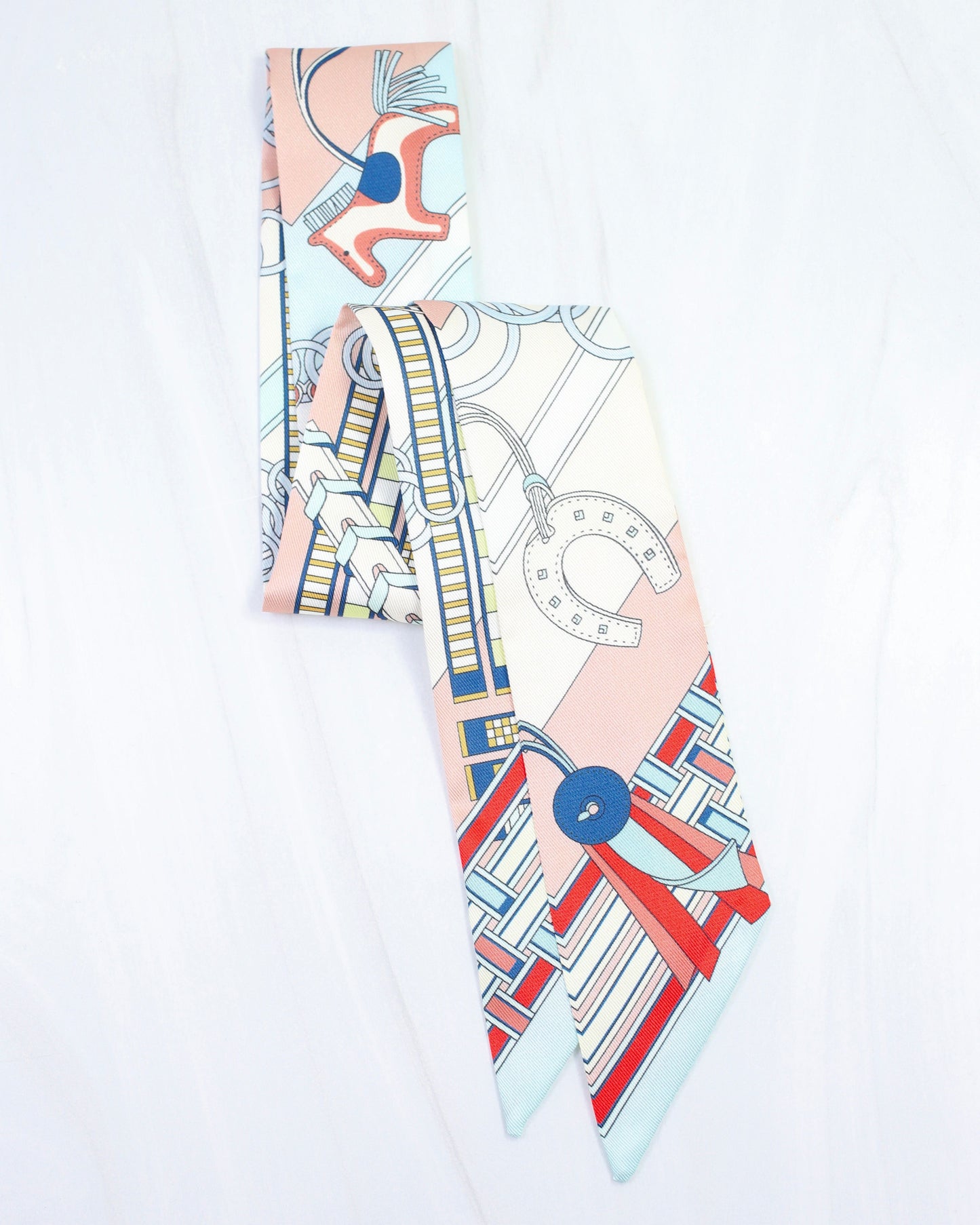 Equestrian Print Scarf Blush