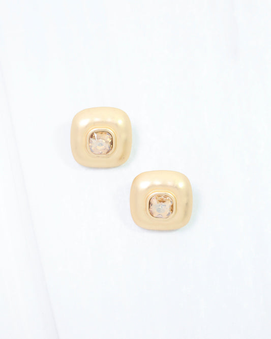 Monica Square Stud Earring Champagne