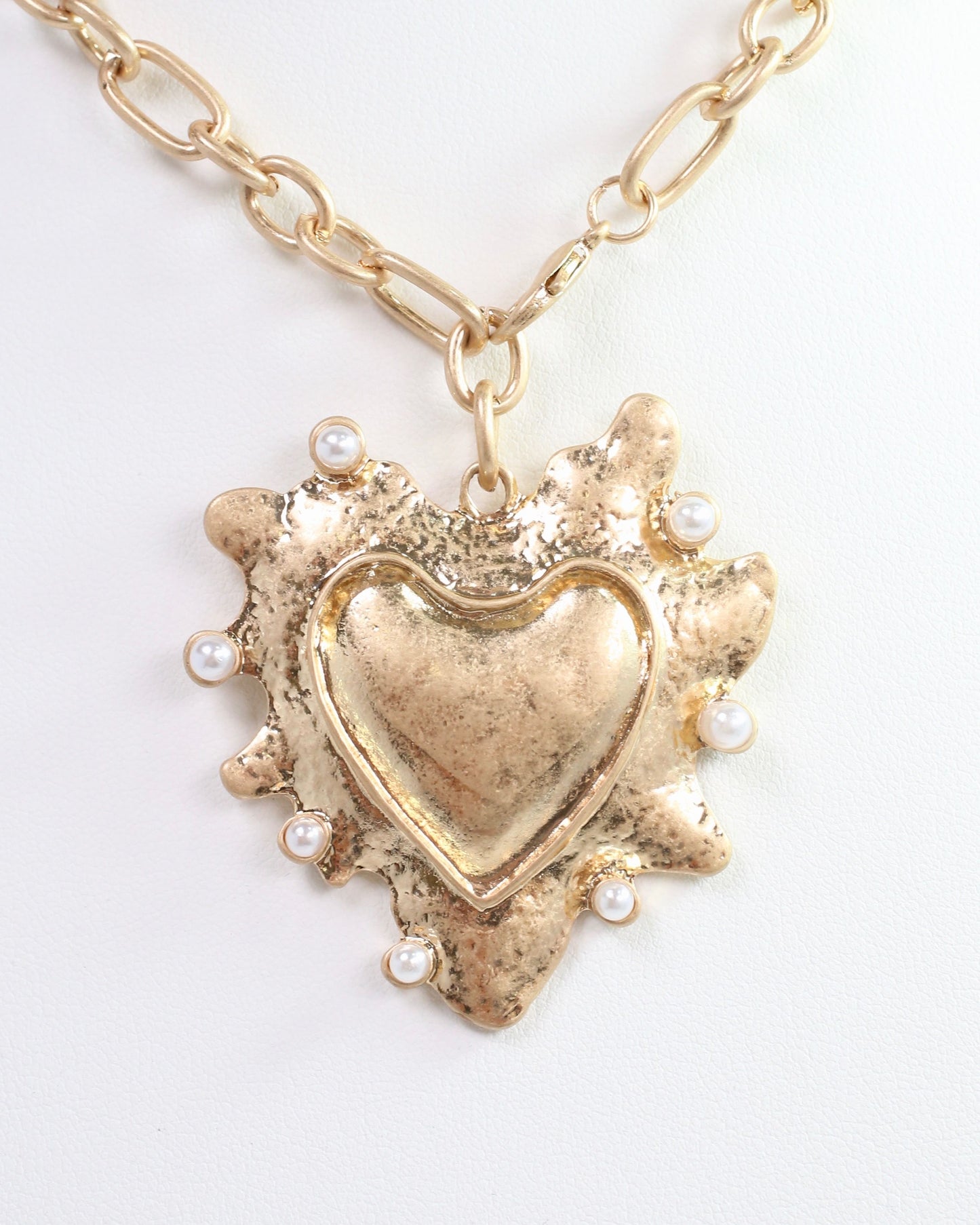 Raina Long Pendant Necklace Worn Gold