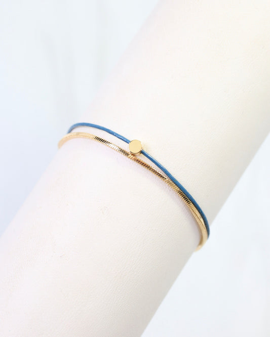 Paula Cord and Chain Bracelet Blue