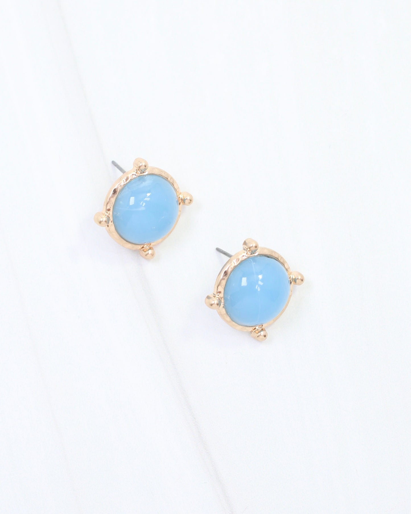 Florissant Round Post Earring Baby Blue