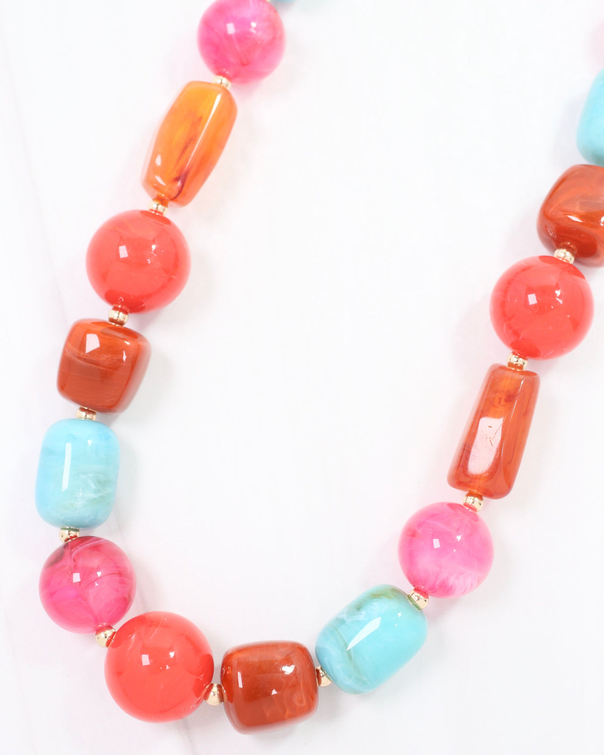 Mikela Beaded  Necklace Red Multi