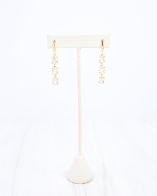 Owen Oval CZ Drop Earring WR Gold