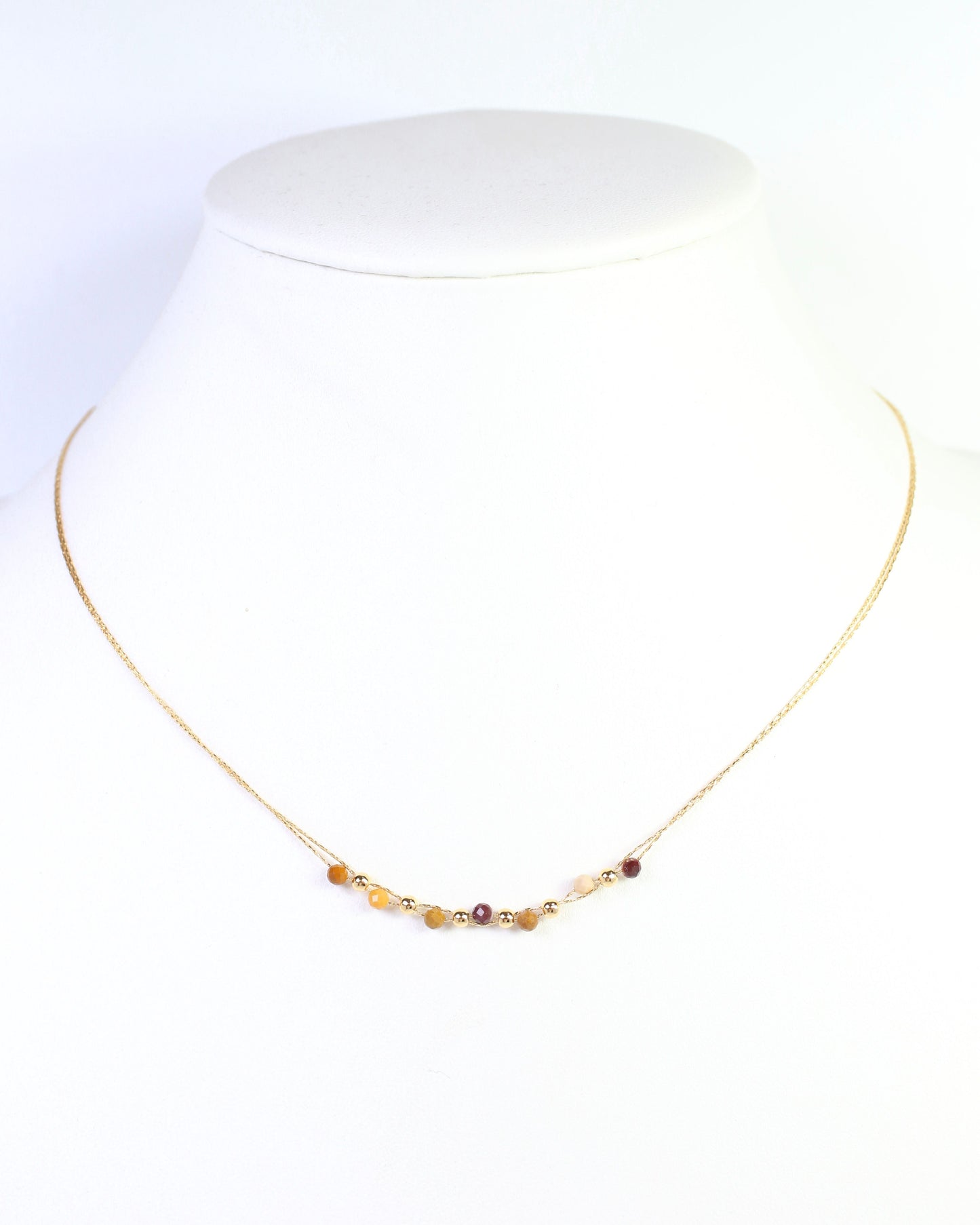 Paislee Double Strand Beaded Necklace Brown