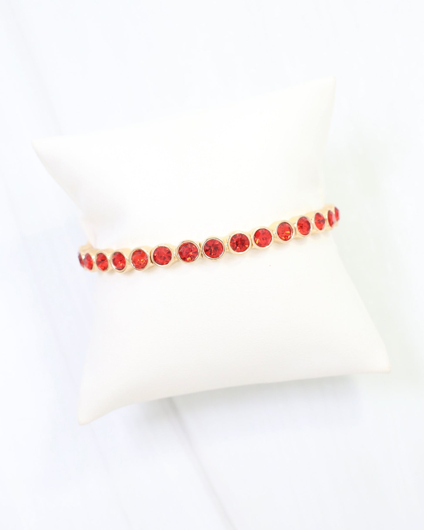 Castile Crystal Stretch Bracelet Red