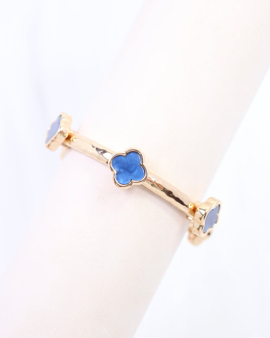 Reuben Clover Stretch Bracelet Blue