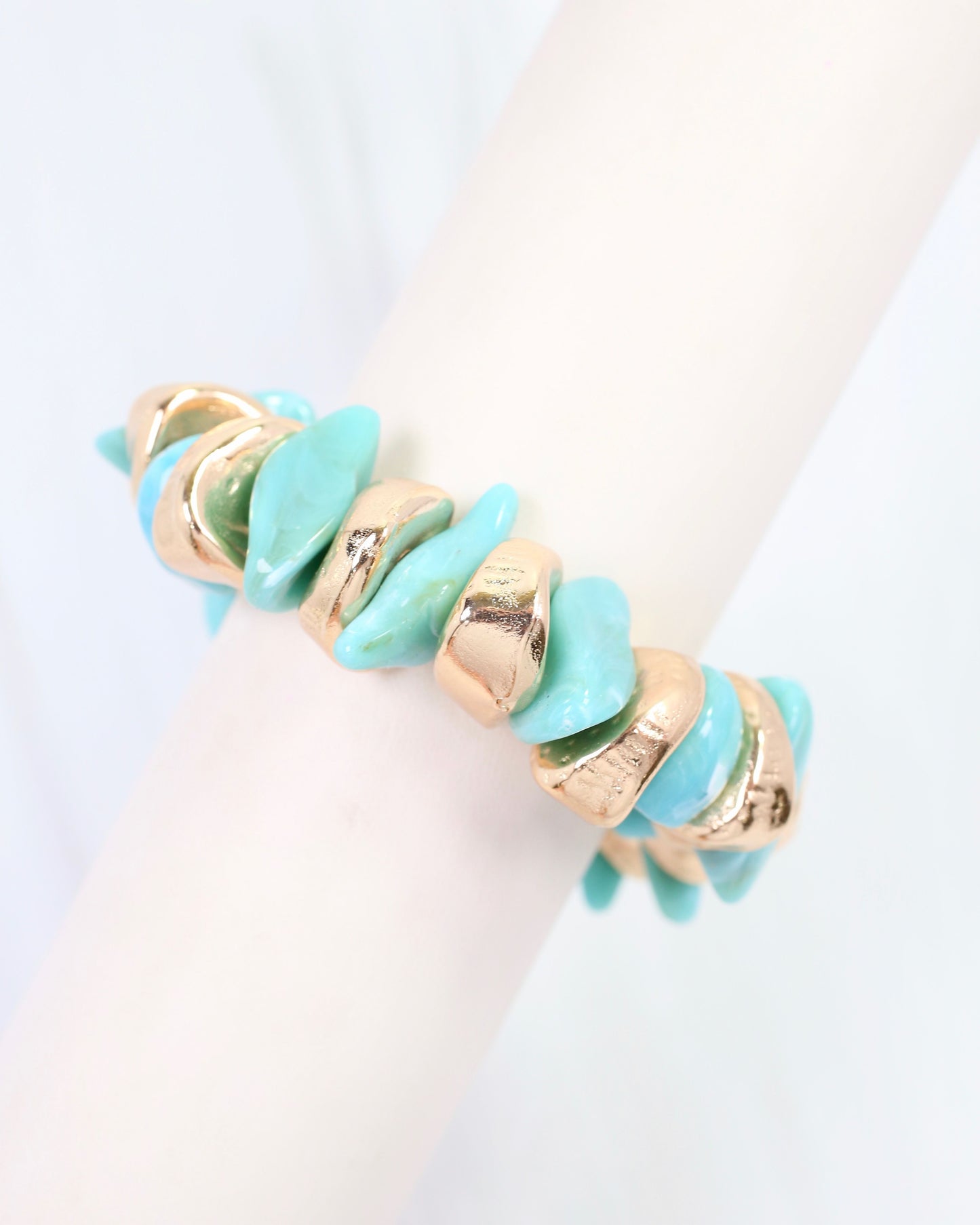 Aelia Beaded Stretch Bracelet Turquoise