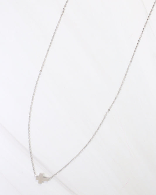 Bronx Cross Necklace Silver