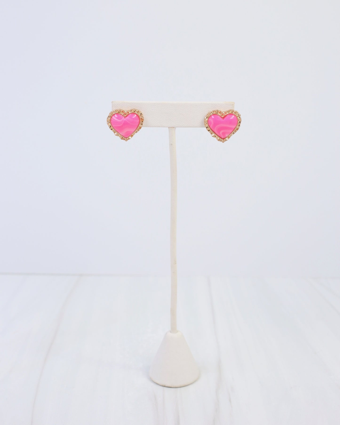 Maryville Heart Stud Earring Hot Pink