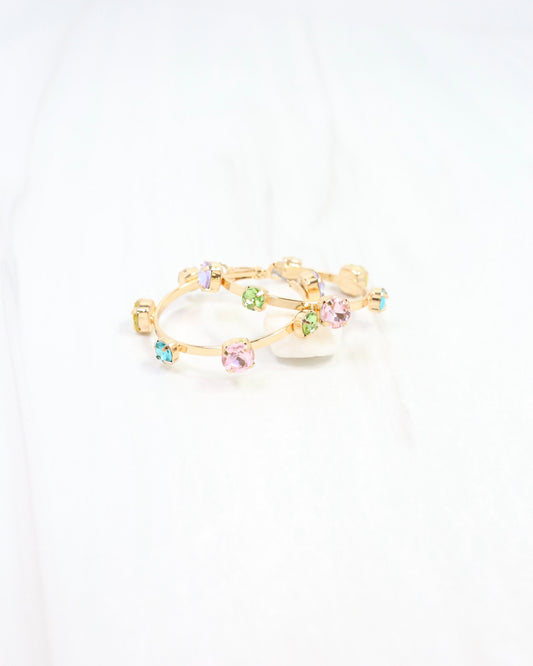 Kenneth Crystal Hoop Earring Lavender Multi