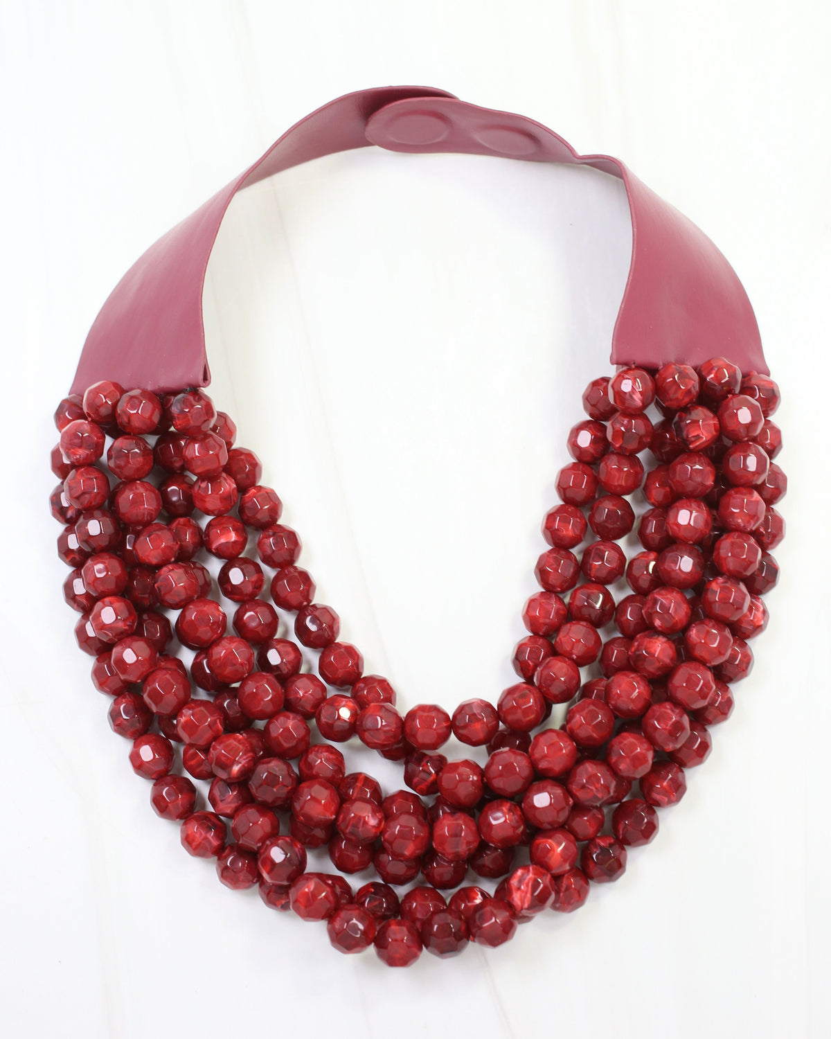Cadence Multi Layered Beaded Necklace Garnet
