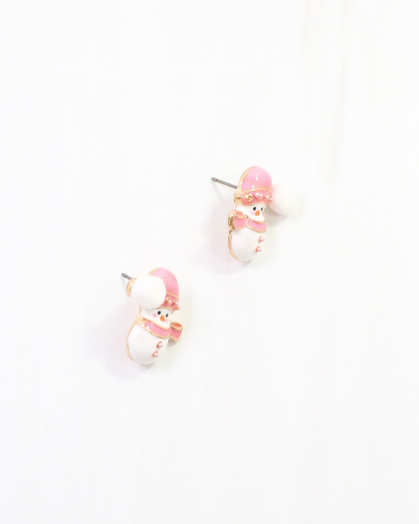 Let it SnowMan Stud Earring Pink