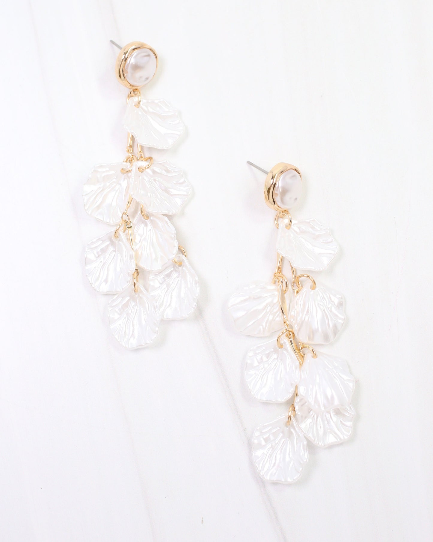 Dillon Petal Dangle Earring Cream
