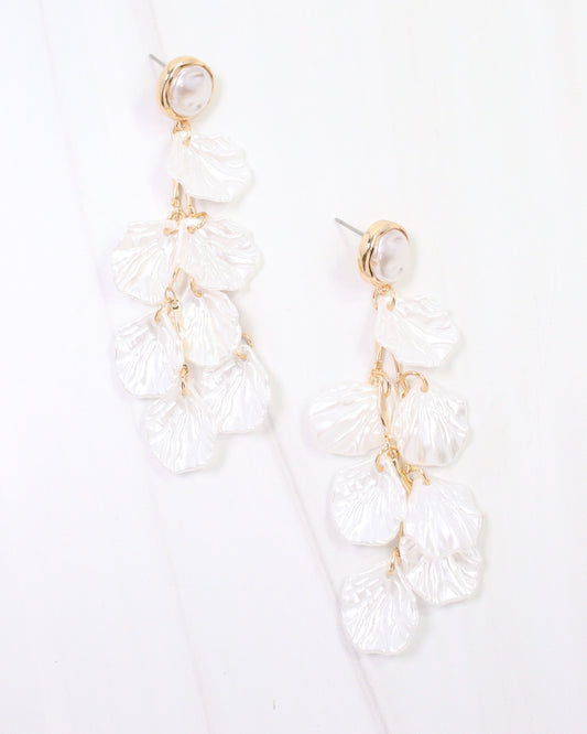 Dillon Petal Dangle Earring Cream