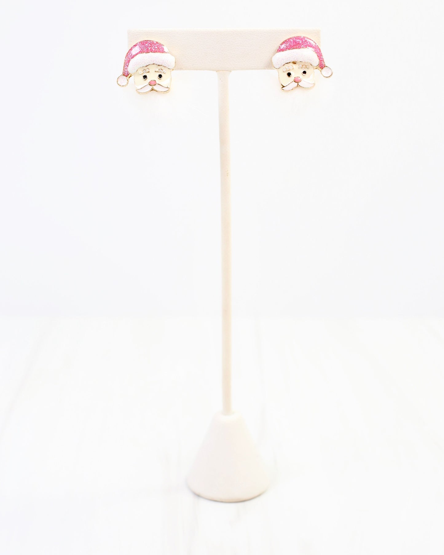 Fuzzy Santa Earring Pink