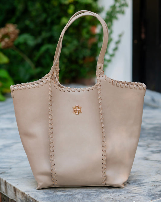 Emory Whipstitch Tote Stone