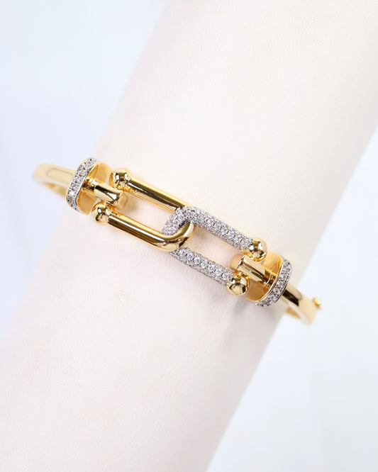 Isiah Interlocking CZ Bangle WR Gold