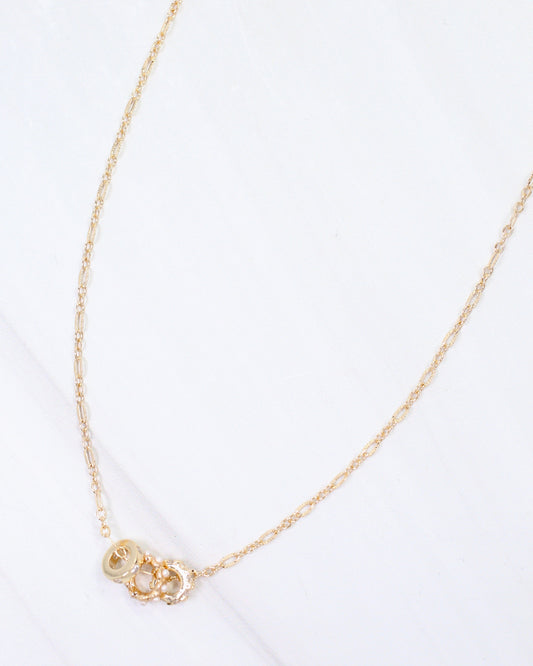 Asbury Rondelle Charm Necklace WR Gold