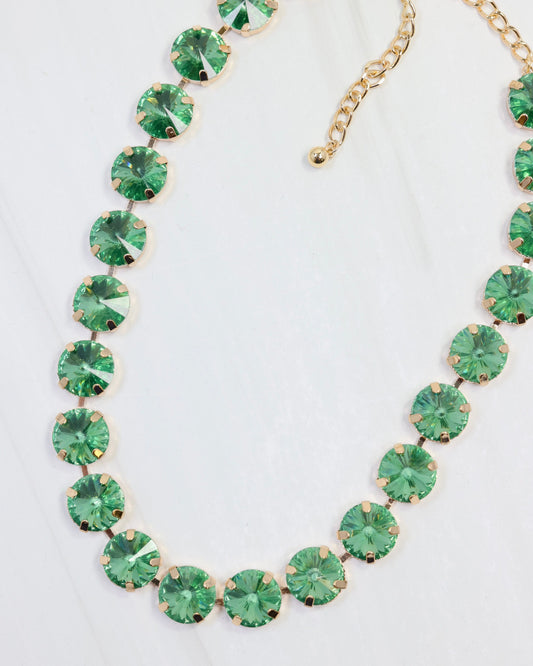 Harper Large Rhinestone Necklace Green