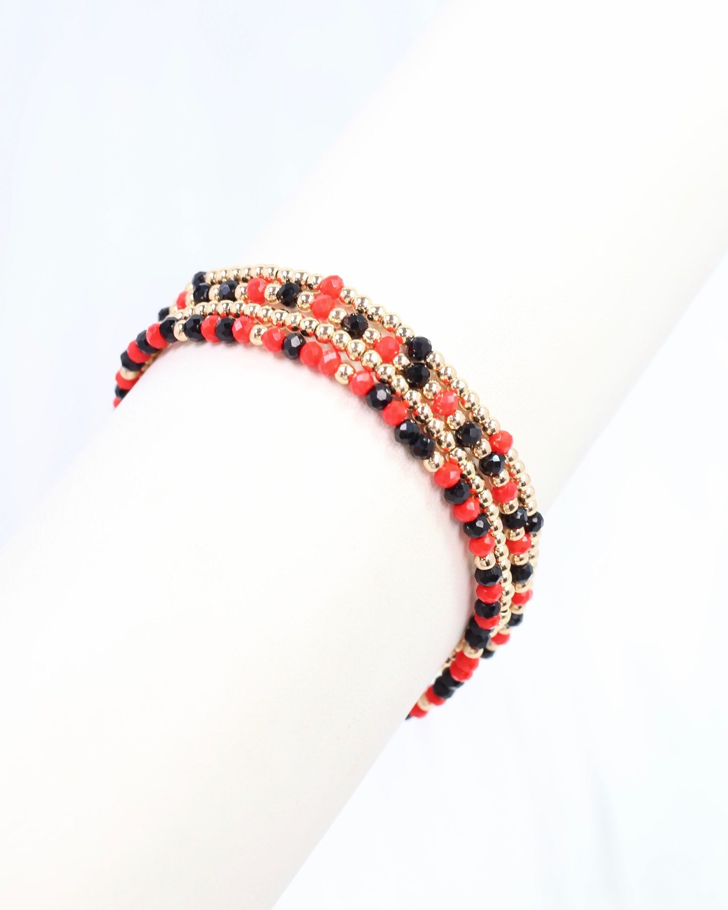 Lottie Beaded Bracelet set Black Red