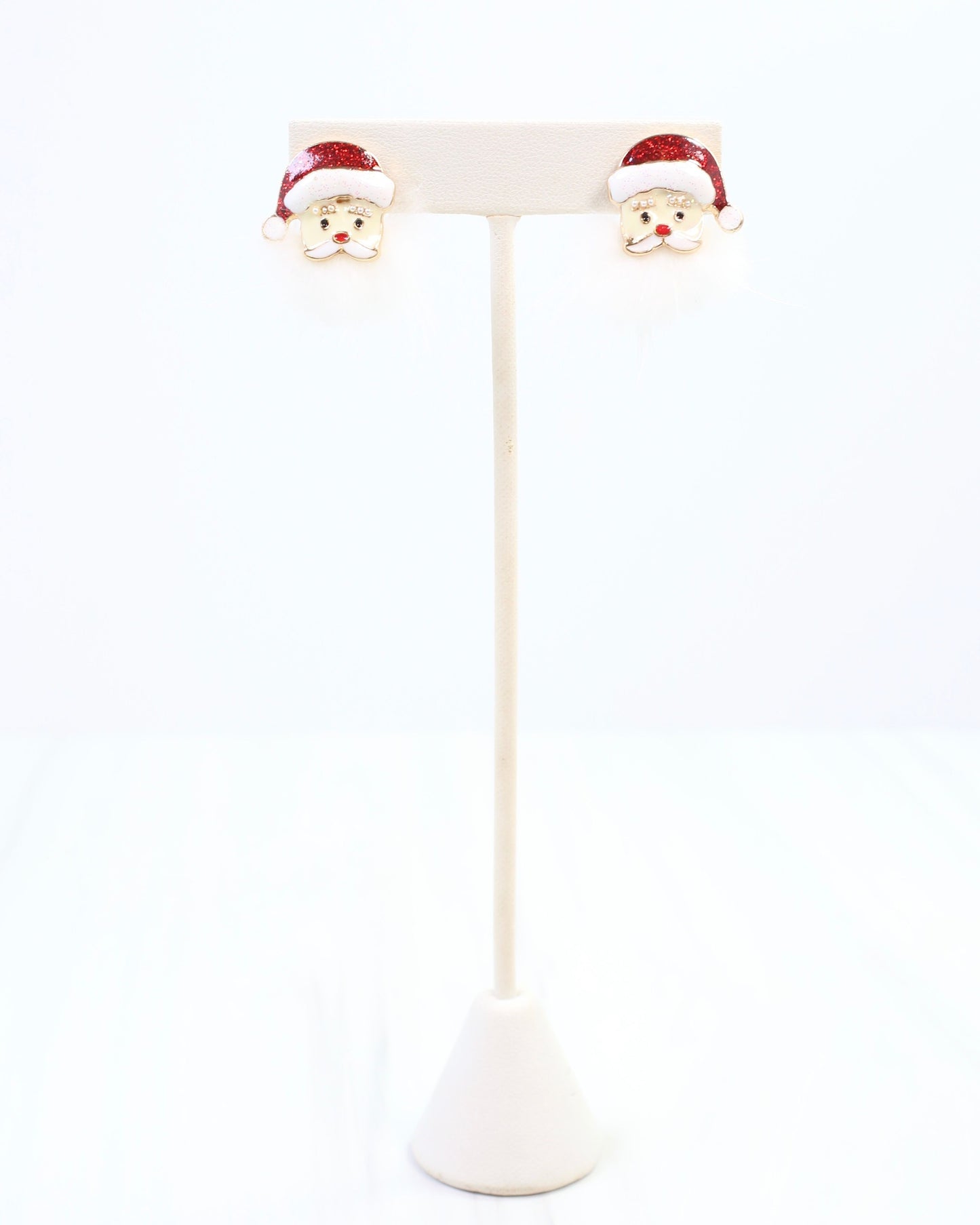 Fuzzy Santa Earring Red