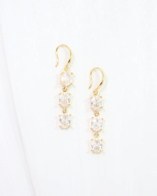Owen Oval CZ Drop Earring WR Gold