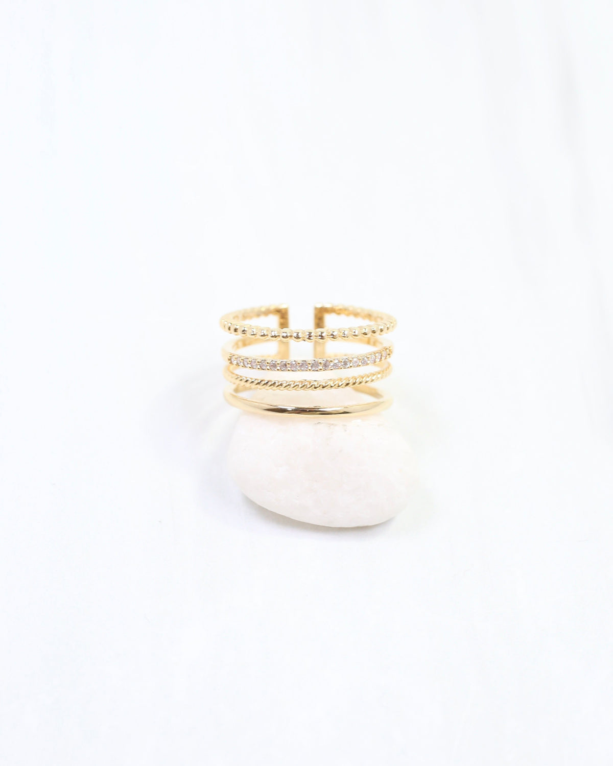 Olivia Four Row Adjustable Ring WR Gold