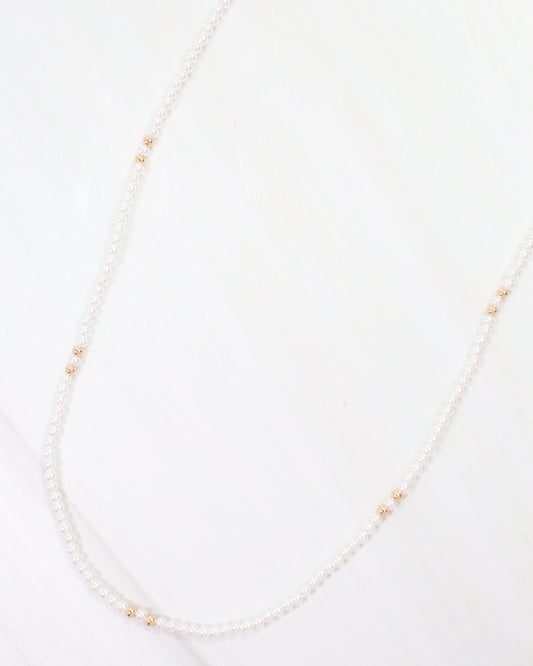 Helena Pearl Beaded Necklace Cream