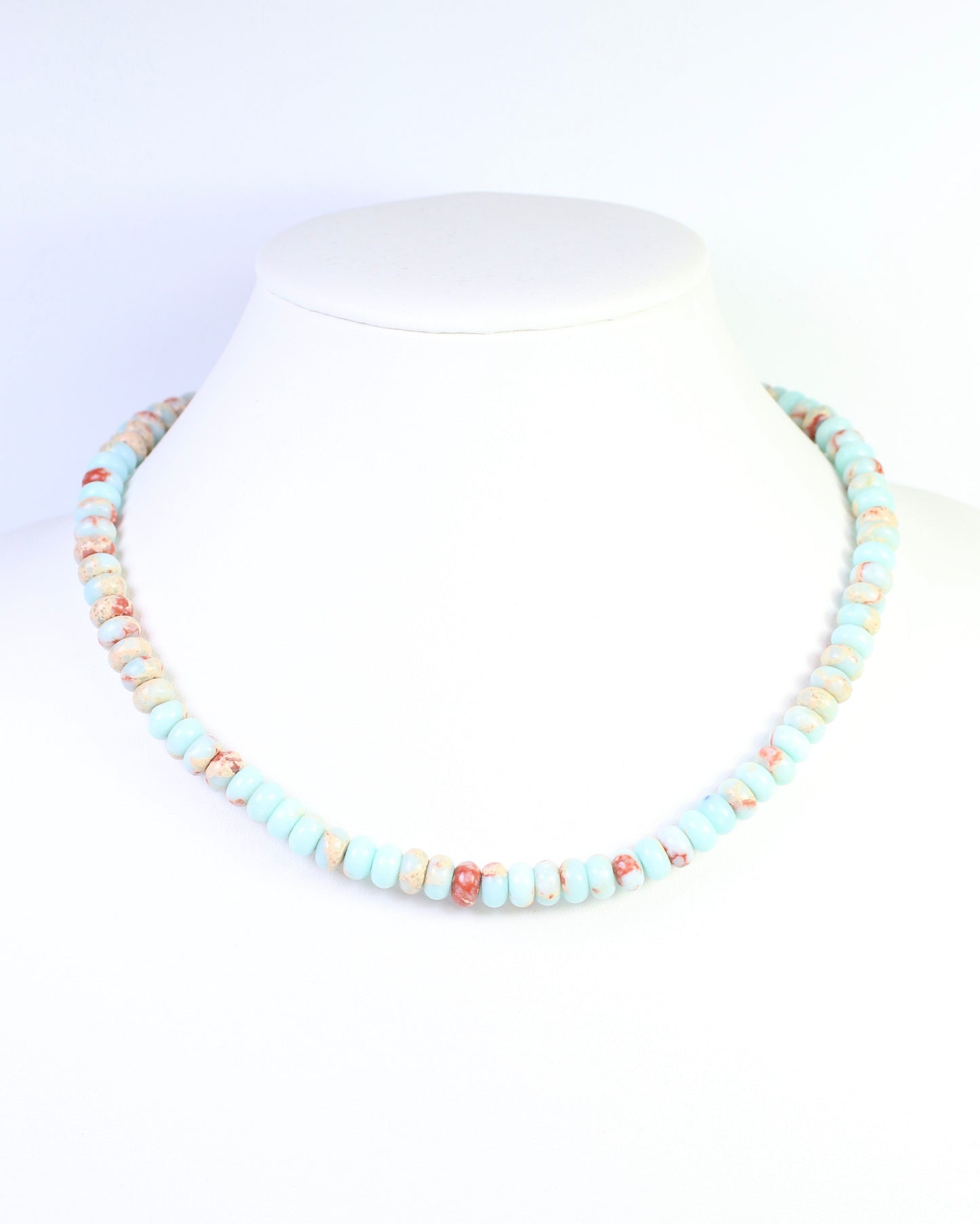 Gisela Stone Beaded Oval Clasp Necklace Multi