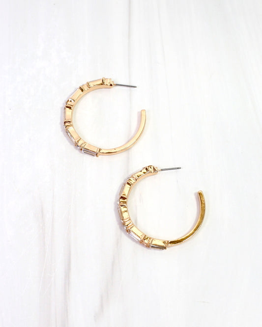 Marley CZ Hoop Earring Gold