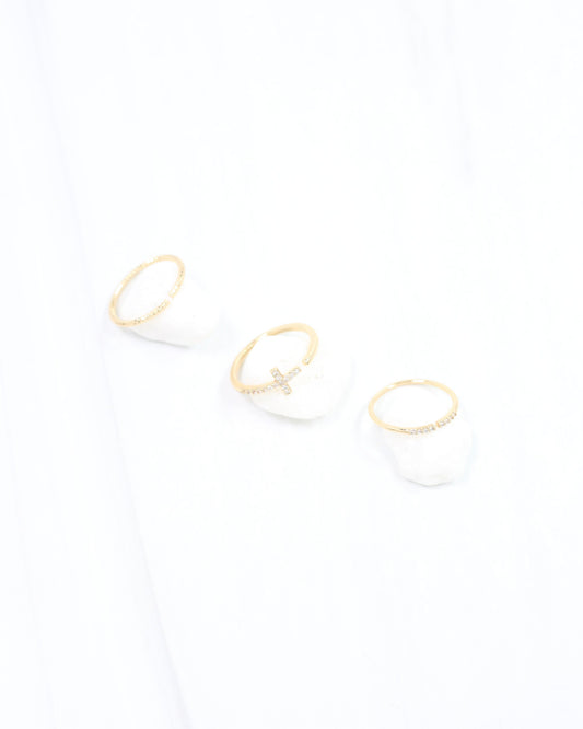 Norwood CZ Cross Ring Set WR Gold