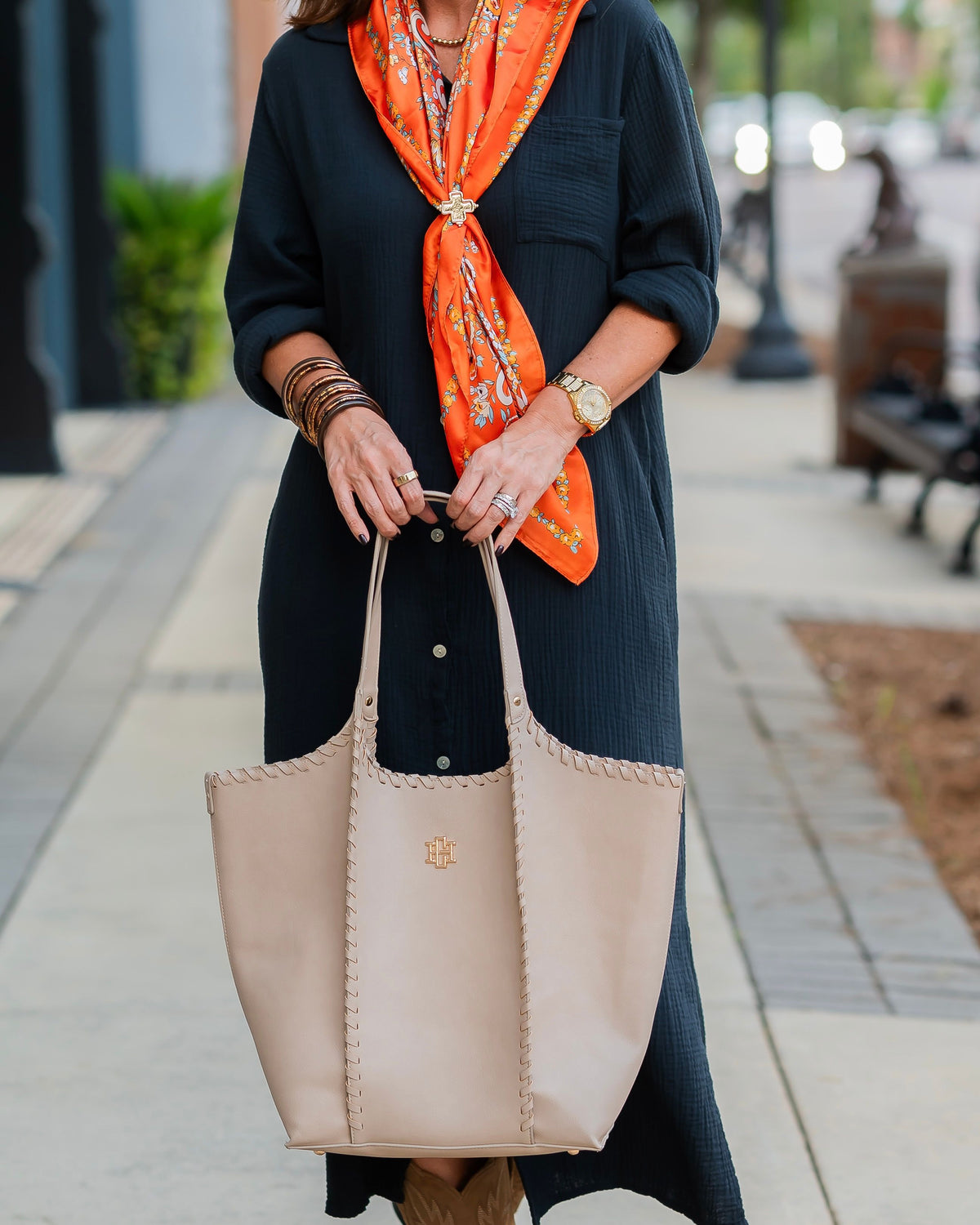 Emory Whipstitch Tote Stone