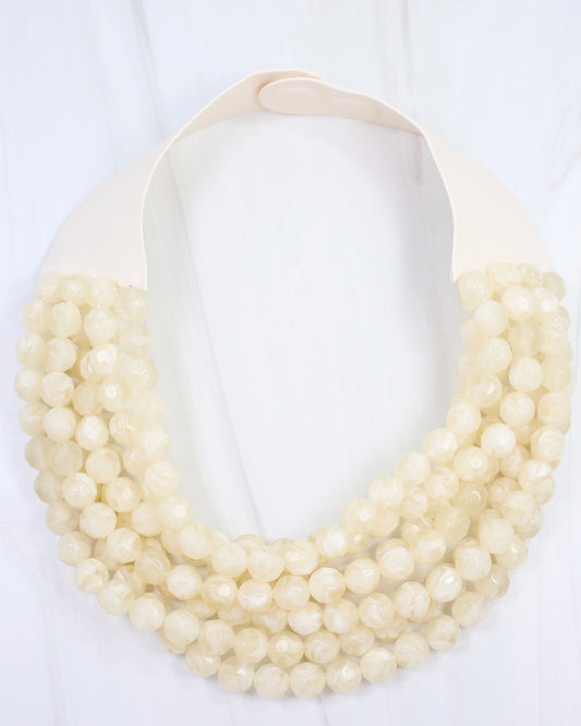 Cadence Multi Layered Beaded Necklace Ivory