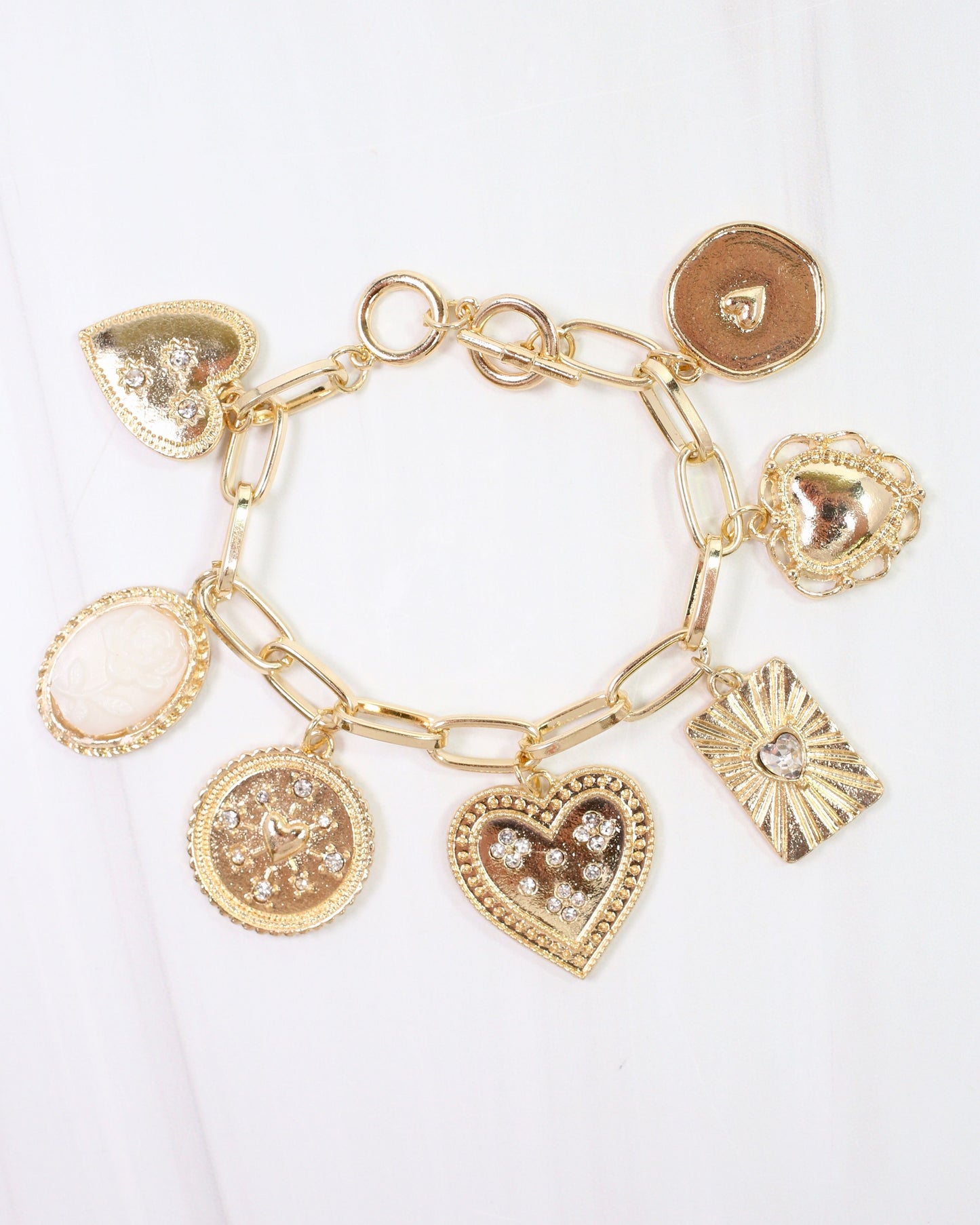 Henley Heart Charm Bracelet Gold