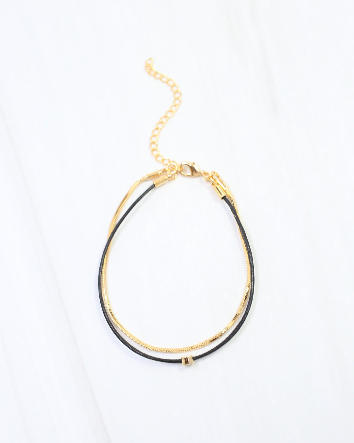 Paula Cord and Chain Bracelet Black