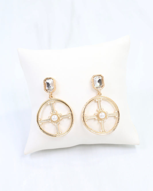 Acacia Vintage Dangle Earring Worn Gold