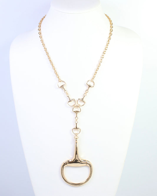 Joanna Horsebit Pendant Y Necklace Gold
