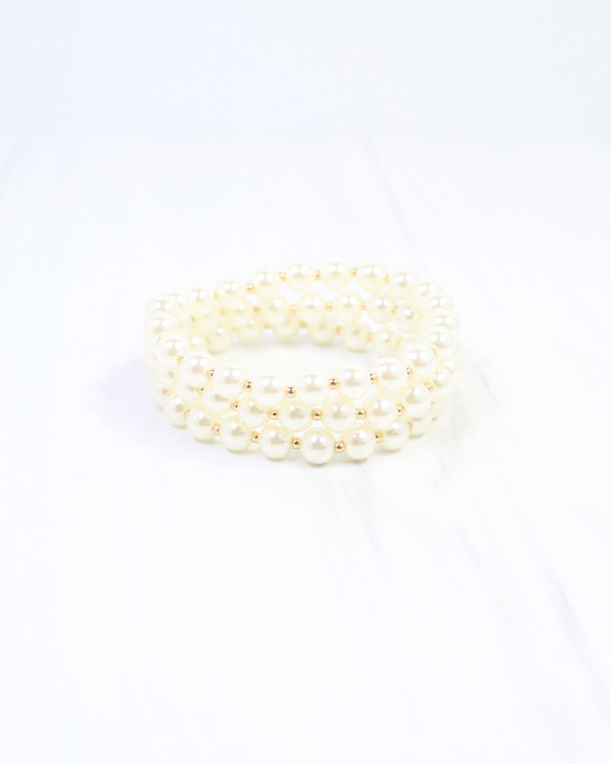 Bardsdale Stretch Pearl Bracelet Set Gold