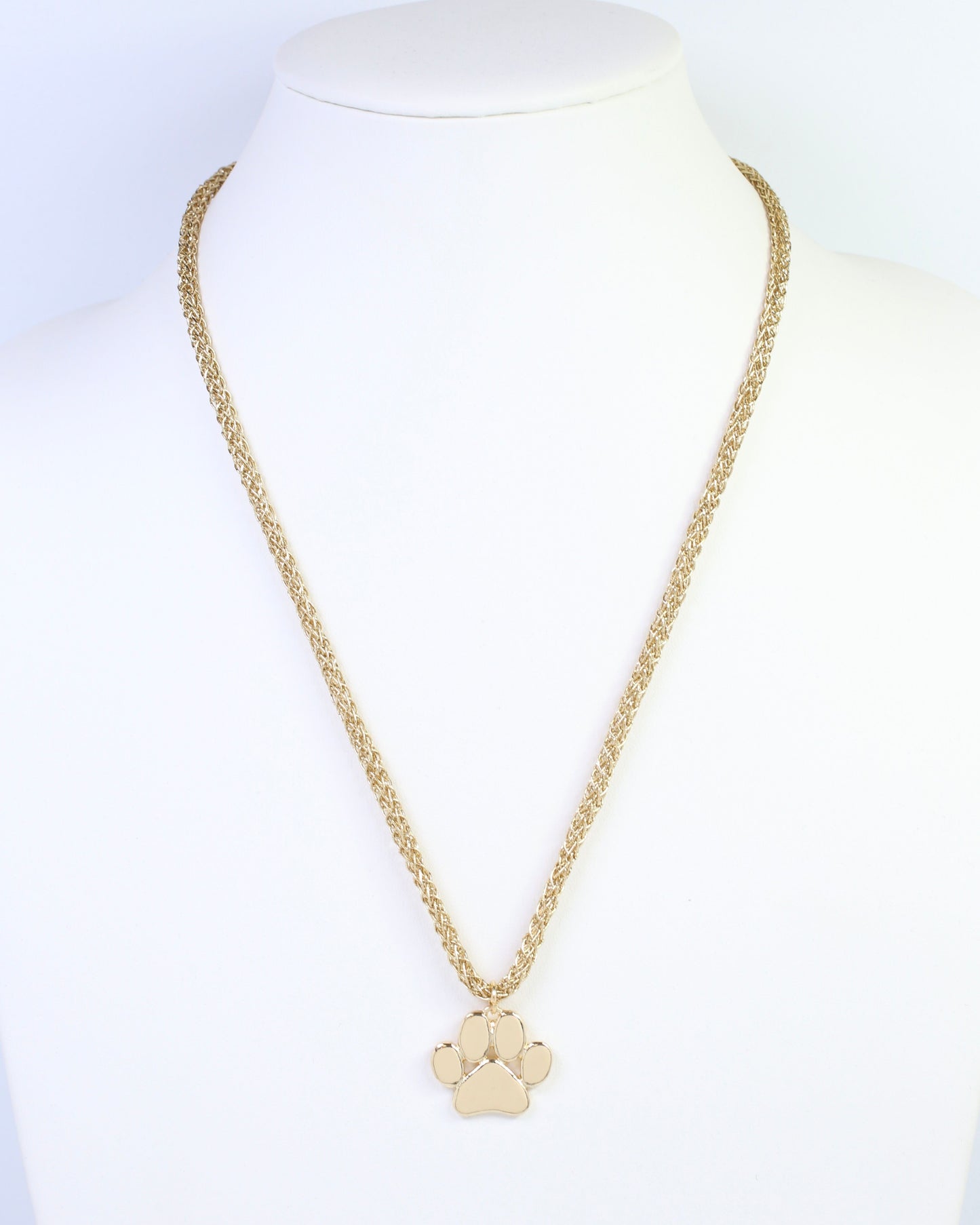 Corie Cord Necklace Paw Print Gold