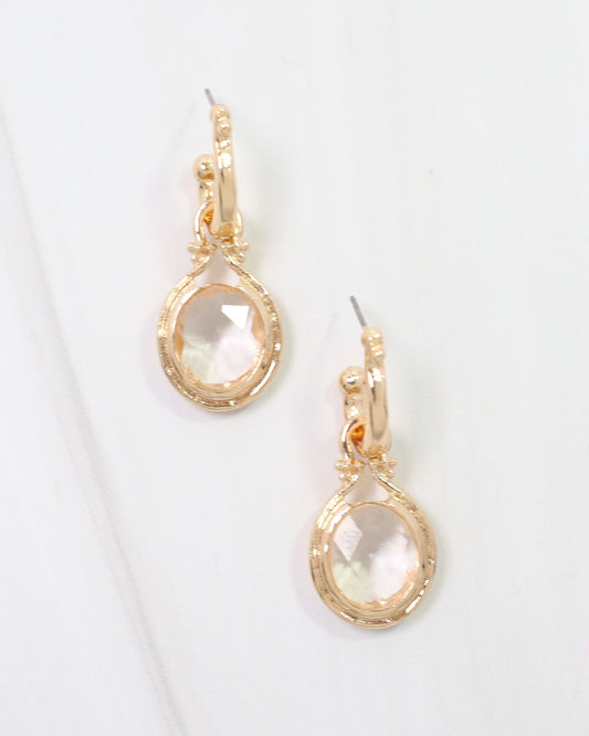 Medford Circular Drop Hoop Earring Clear