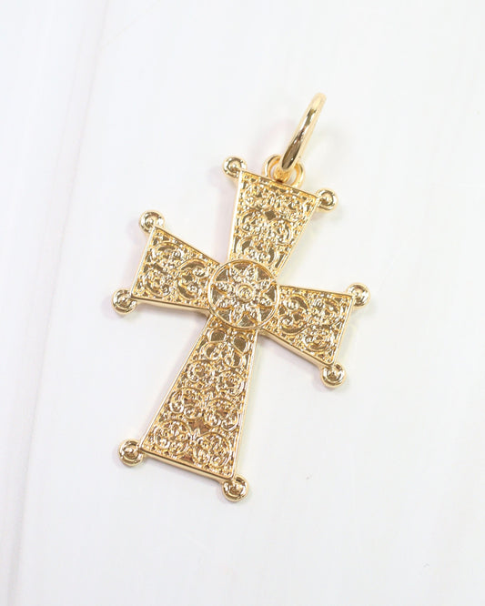 Artemis Large Cross Charm Gold