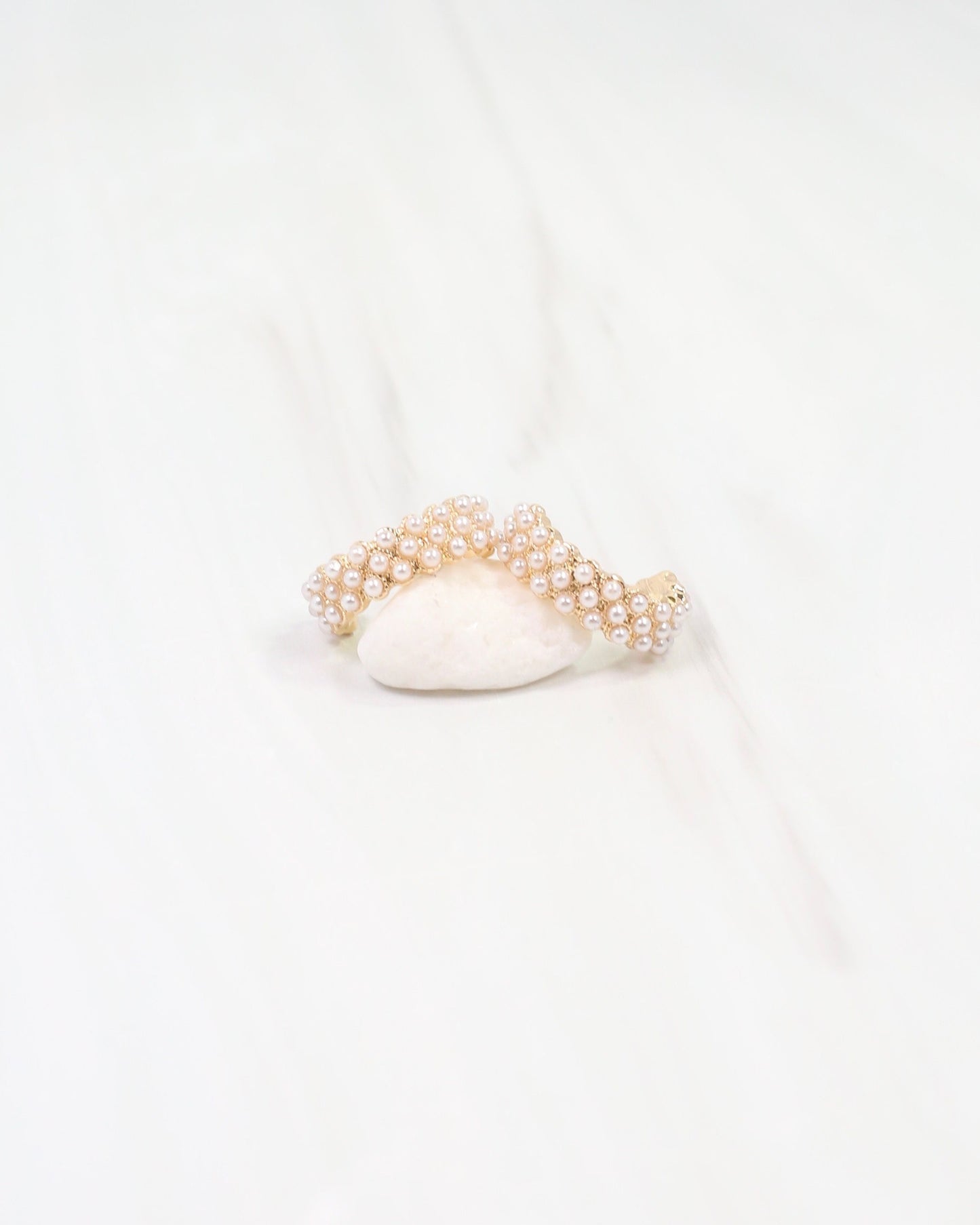 Morganton Pearl Pave Hoop Earring Gold