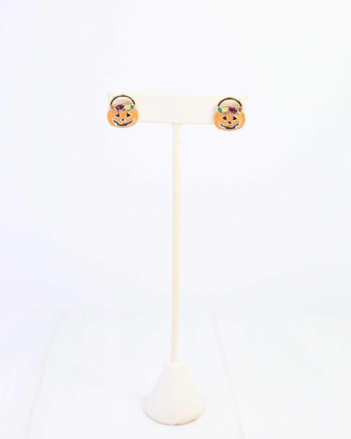Just Treats Jack O Lantern Stud Earring Orange