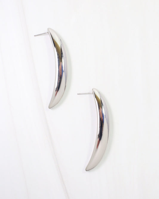 Fayetteville Curved Bar Earring WR Silver