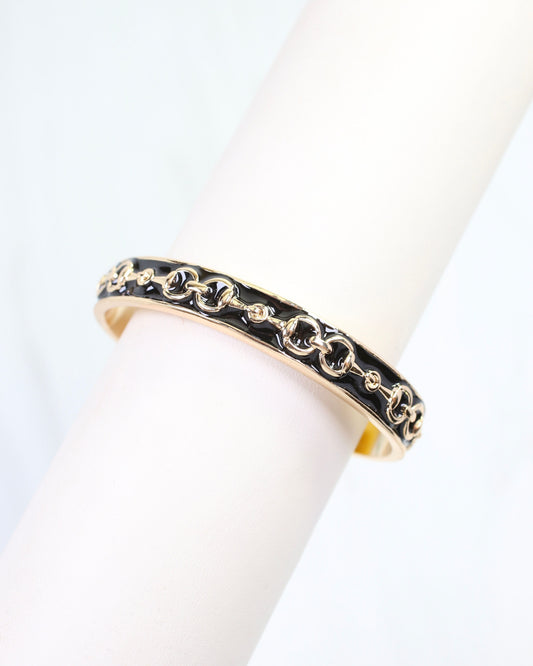 Kaylene Horsebit Cuff Bracelet Black